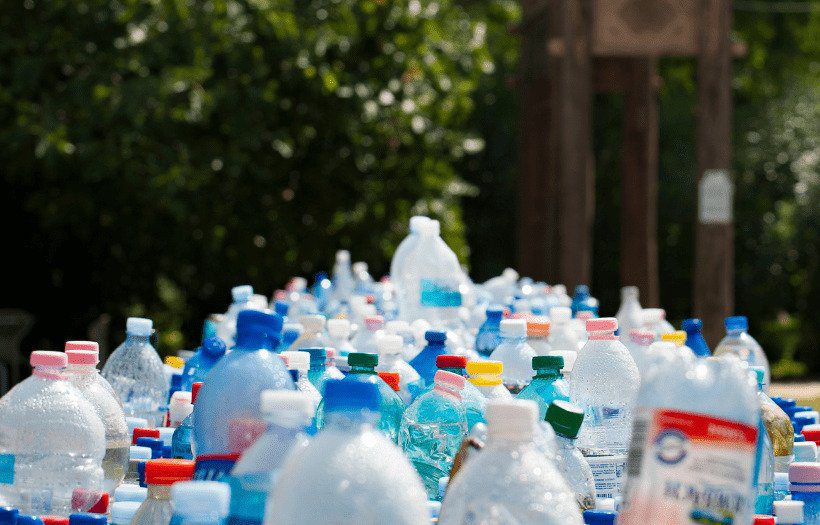 a large amount of plastic bottles for recyling